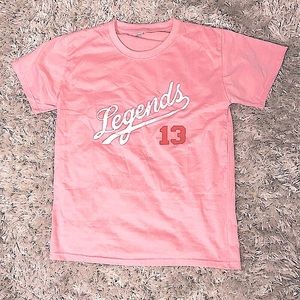 New🦩Legends Pink Logo Short Sleeve Tee Shirt
